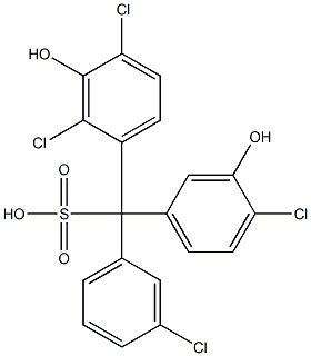 (3-Chlorophenyl)(4-chloro-3-hydroxyphenyl)(2,4-dichloro-3-hydroxyphenyl)methanesulfonic acid 구조식 이미지