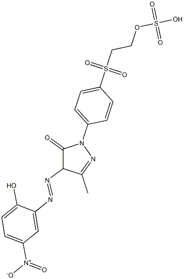 2,4-Dihydro-4-[(2-hydroxy-5-nitrophenyl)azo]-5-methyl-2-[4-[[2-(sulfooxy)ethyl]sulfonyl]phenyl]-3H-pyrazol-3-one Structure