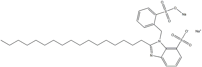 1-[2-(Sodiooxysulfonyl)benzyl]-2-heptadecyl-1H-benzimidazole-7-sulfonic acid sodium salt Structure