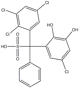 (5-Chloro-2,3-dihydroxyphenyl)(2,3,5-trichlorophenyl)phenylmethanesulfonic acid Structure