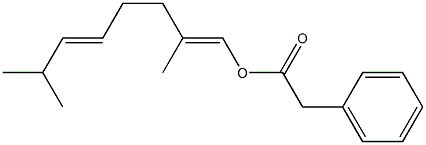 Phenylacetic acid 2,7-dimethyl-1,5-octadienyl ester Structure