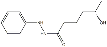 [S,(+)]-5-Hydroxyhexanoic acid 2-phenyl hydrazide 구조식 이미지