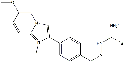 1-Methyl-6-methoxy-2-[4-[2-[iminio(methylthio)methyl]hydrazinomethyl]phenyl]imidazo[1,2-a]pyridin-1-ium Structure