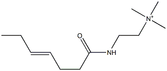 2-(4-Heptenoylamino)-N,N,N-trimethylethanaminium Structure