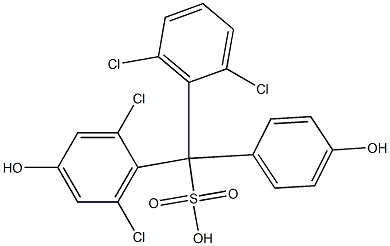(2,6-Dichlorophenyl)(2,6-dichloro-4-hydroxyphenyl)(4-hydroxyphenyl)methanesulfonic acid 구조식 이미지