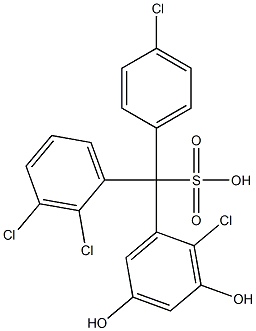 (4-Chlorophenyl)(2,3-dichlorophenyl)(2-chloro-3,5-dihydroxyphenyl)methanesulfonic acid 구조식 이미지