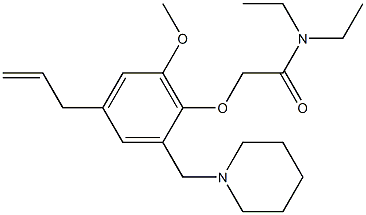 2-[[4-Allyl-6-methoxy-2-(piperidinomethyl)phenyl]oxy]-N,N-diethylacetamide 구조식 이미지