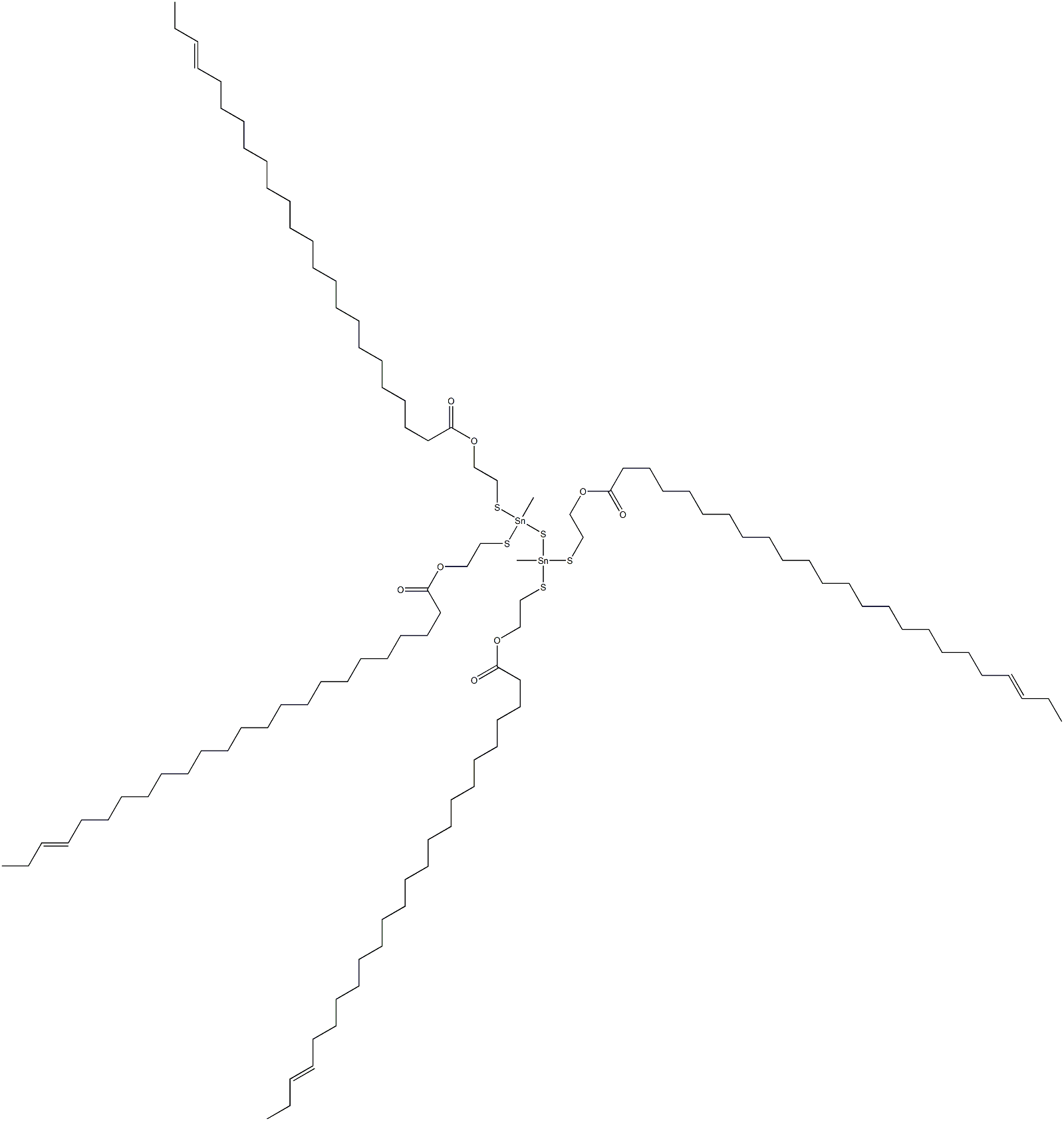 Bis[methylbis[[2-(20-tricosenylcarbonyloxy)ethyl]thio]stannyl] sulfide Structure