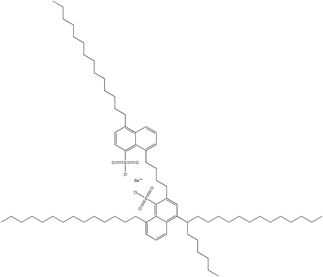 Bis(4,8-ditetradecyl-1-naphthalenesulfonic acid)barium salt Structure