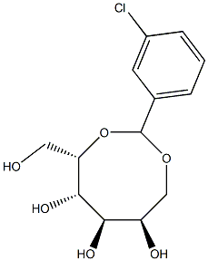 2-O,6-O-(3-Chlorobenzylidene)-D-glucitol 구조식 이미지