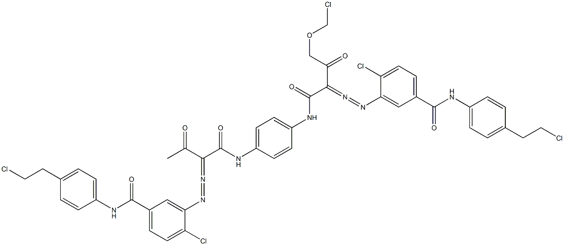 3,3'-[2-(Chloromethoxy)-1,4-phenylenebis[iminocarbonyl(acetylmethylene)azo]]bis[N-[4-(2-chloroethyl)phenyl]-4-chlorobenzamide] Structure