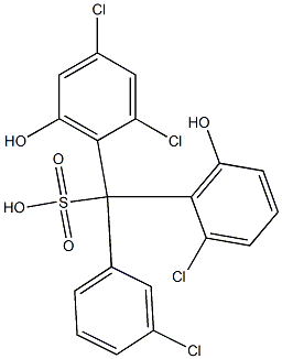 (3-Chlorophenyl)(2-chloro-6-hydroxyphenyl)(2,4-dichloro-6-hydroxyphenyl)methanesulfonic acid Structure