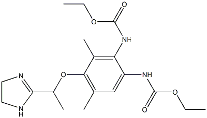 2-[1-(3,4-Di(ethoxycarbonylamino)-2-methyl-6-methylphenoxy)ethyl]-2-imidazoline 구조식 이미지