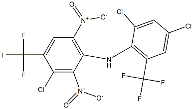 3-Chloro-4-trifluoromethyl-2,6-dinitro-N-[2,4-dichloro-6-trifluoromethylphenyl]benzenamine Structure