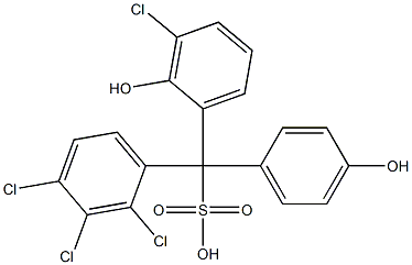 (3-Chloro-2-hydroxyphenyl)(2,3,4-trichlorophenyl)(4-hydroxyphenyl)methanesulfonic acid 구조식 이미지