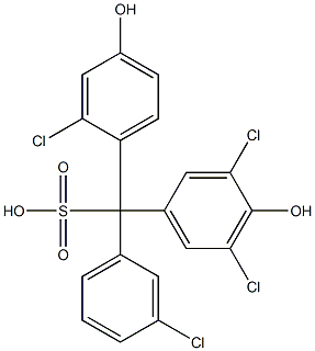 (3-Chlorophenyl)(2-chloro-4-hydroxyphenyl)(3,5-dichloro-4-hydroxyphenyl)methanesulfonic acid Structure