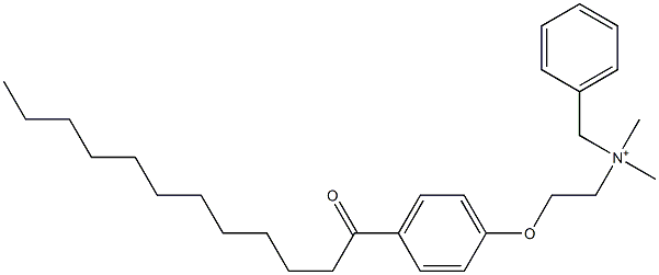 Benzyl[2-[p-(1-oxododecyl)phenoxy]ethyl]dimethylaminium 구조식 이미지