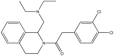 1,2,3,4-Tetrahydro-2-[(3,4-dichlorophenyl)acetyl]-1-[diethylaminomethyl]isoquinoline 구조식 이미지