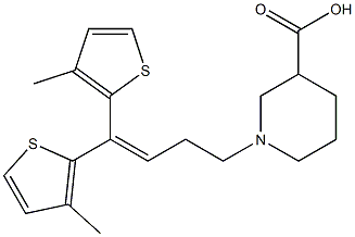 1-[4,4-Bis(3-methyl-2-thienyl)-3-butenyl]piperidine-3-carboxylic acid Structure