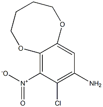 (2,3,4,5-Tetrahydro-7-nitro-8-chloro-1,6-benzodioxocin)-9-amine 구조식 이미지