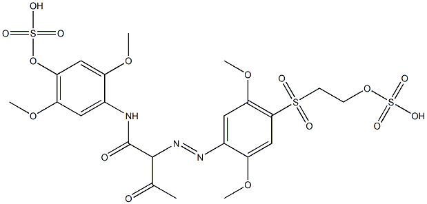 2-[[2,5-Dimethoxy-4-[[2-(sulfooxy)ethyl]sulfonyl]phenyl]azo]-N-[2,5-dimethoxy-4-(sulfooxy)phenyl]-3-oxobutanamide Structure