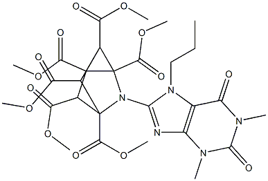 3-[[1,2,3,6-Tetrahydro-1,3-dimethyl-7-propyl-2,6-dioxo-7H-purin]-8-yl]-3-azatricyclo[2.2.1.02,6]heptane-1,2,4,5,6,7-hexacarboxylic acid hexamethyl ester Structure