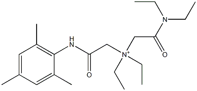 N-Ethyl-N-[(diethylcarbamoyl)methyl]-N-[(mesitylcarbamoyl)methyl]ethanaminium Structure