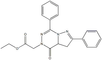 3,3a,4,5-Tetrahydro-4-oxo-2,7-diphenylpyrazolo[1,5-d][1,2,4]triazine-5-acetic acid ethyl ester 구조식 이미지