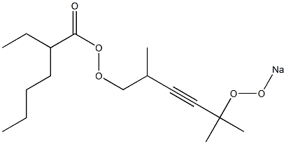 2-Ethylhexaneperoxoic acid 2,5-dimethyl-5-(sodioperoxy)-3-hexynyl ester 구조식 이미지