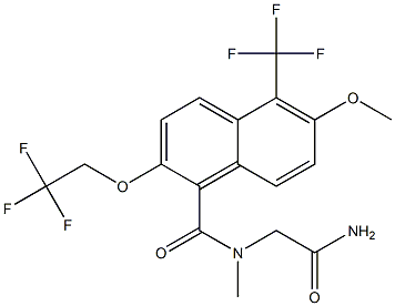 2-[N-[[2-(2,2,2-Trifluoroethoxy)-6-methoxy-5-trifluoromethyl-1-naphthalenyl]carbonyl]-N-methylamino]acetamide Structure