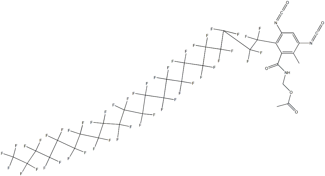 N-(Acetyloxymethyl)-2-(heptatetracontafluorotricosyl)-3,5-diisocyanato-6-methylbenzamide Structure