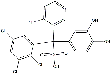 (2-Chlorophenyl)(2,3,5-trichlorophenyl)(3,4-dihydroxyphenyl)methanesulfonic acid Structure
