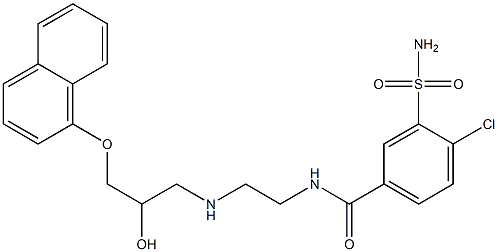 4-Chloro-3-sulfamoyl-N-[2-[[2-hydroxy-3-[(1-naphtyl)oxy]propyl]amino]ethyl]benzamide Structure