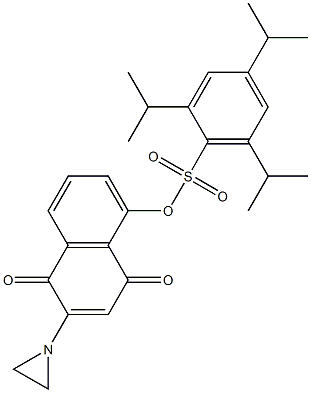 2-(1-Aziridinyl)-5-(2,4,6-triisopropylphenylsulfonyloxy)-1,4-naphthoquinone 구조식 이미지