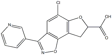 5-Chloro-7,8-dihydro-3-(3-pyridyl)furo[2,3-g][1,2]benzisoxazole-7-carboxylic acid 구조식 이미지