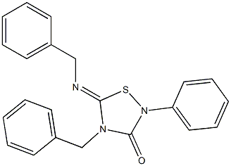 2-Phenyl-4-benzyl-5-(benzylimino)-1,2,4-thiadiazolidin-3-one 구조식 이미지