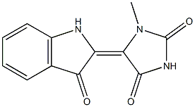 1-Methyl-5-[(2,3-dihydro-3-oxo-1H-indol)-2-ylidene]imidazolidine-2,4-dione 구조식 이미지