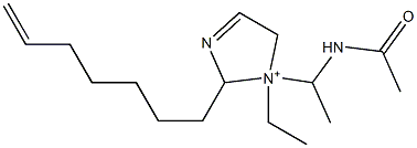 1-[1-(Acetylamino)ethyl]-1-ethyl-2-(6-heptenyl)-3-imidazoline-1-ium 구조식 이미지