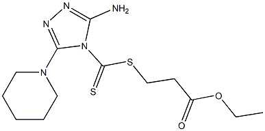 3-Amino-5-(1-piperidinyl)-4H-1,2,4-triazole-4-dithiocarboxylic acid 2-ethoxycarbonylethyl ester Structure