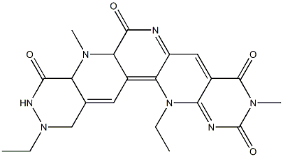 7a,8,10,11,12,14-Hexahydro-3,8-dimethyl-11,14-diethyl-1,3,6,8,10,11,14-heptaazapentaphene-2,4,7,9(3H,8aH)-tetrone Structure