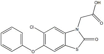 5-Chloro-6-phenoxy-2,3-dihydro-2-oxo-3-benzothiazoleacetic acid 구조식 이미지