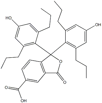 1,3-Dihydro-1,1-bis(4-hydroxy-2,6-dipropylphenyl)-3-oxoisobenzofuran-5-carboxylic acid Structure