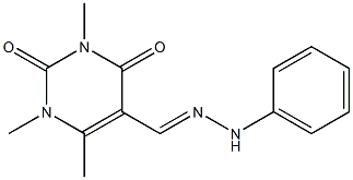 1,3,6-Trimethyl-5-[(2-phenylhydrazono)methyl]pyrimidine-2,4(1H,3H)-dione Structure