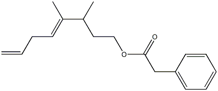 Phenylacetic acid 3,4-dimethyl-4,7-octadienyl ester 구조식 이미지