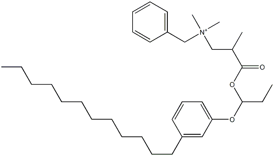 N,N-Dimethyl-N-benzyl-N-[2-[[1-(3-dodecylphenyloxy)propyl]oxycarbonyl]propyl]aminium 구조식 이미지