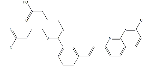 4,4'-[3-[(E)-2-(7-Chloro-2-quinolinyl)ethenyl]benzylidenebis(thio)]bis(butyric acid methyl) ester Structure