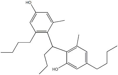 2,4'-Butylidenebis(3-methyl-5-butylphenol) 구조식 이미지