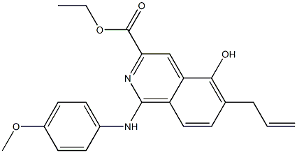 6-(2-Propenyl)-5-hydroxy-1-(p-methoxyphenylamino)isoquinoline-3-carboxylic acid ethyl ester 구조식 이미지