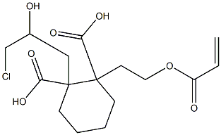 1,2-Cyclohexanedicarboxylic acid 1-(3-chloro-2-hydroxypropyl)2-[2-(acryloyloxy)ethyl] ester 구조식 이미지
