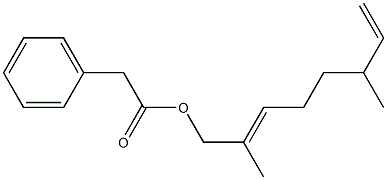 Phenylacetic acid 2,6-dimethyl-2,7-octadienyl ester 구조식 이미지